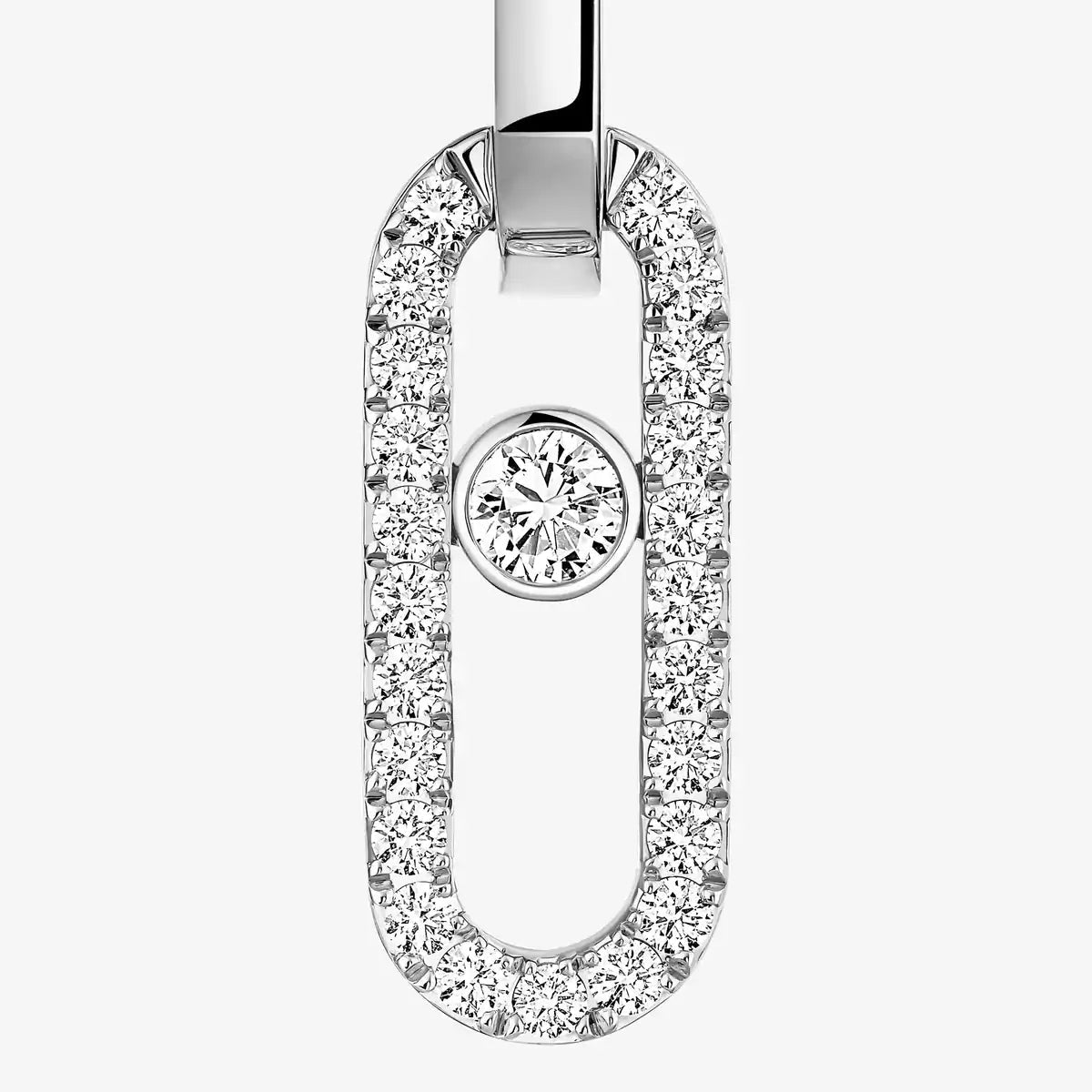 [Panda Jewelry]Move Link Diamond Earrings