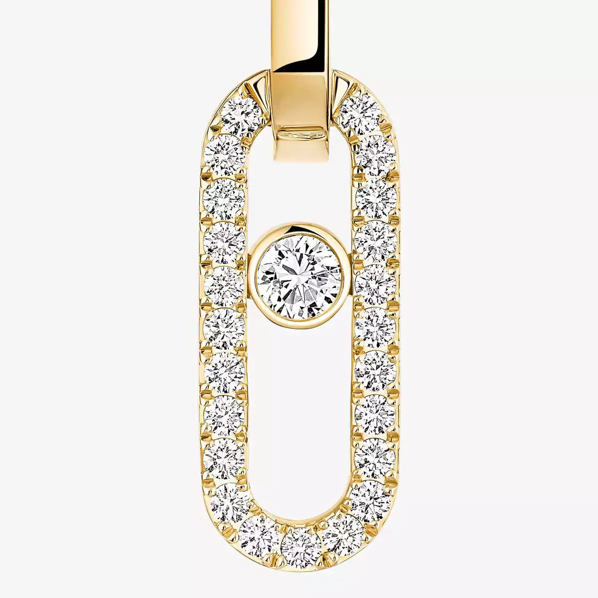 [Panda Jewelry]Move Link Diamond Earrings