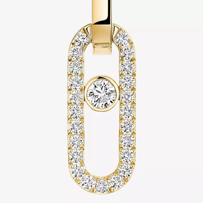[Panda Jewelry]Move Link Diamond Earrings