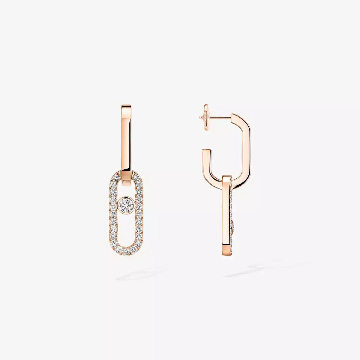 [Panda Jewelry]Move Link Diamond Earrings