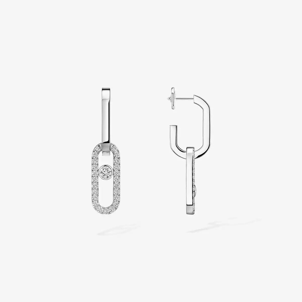 [Panda Jewelry]Move Link Diamond Earrings