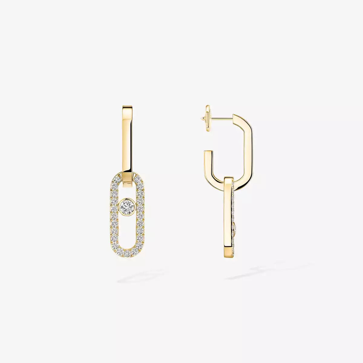 [Panda Jewelry]Move Link Diamond Earrings