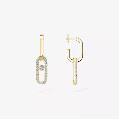[Panda Jewelry]Move Link Diamond Earrings
