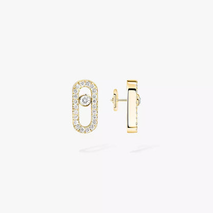 [Panda Jewelry]Move Uno Diamond Earrings