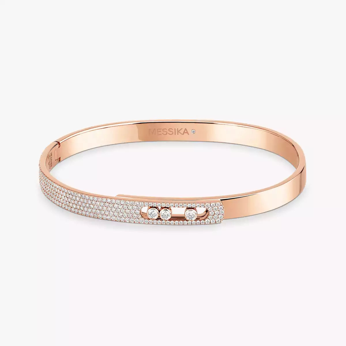 [Panda Jewelry]Move Noa Rose Gold Pav茅 Diamond Bangle Bracelet