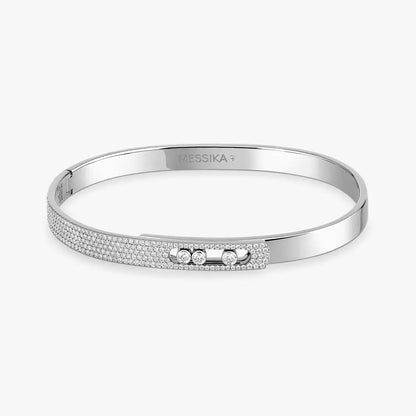 [Panda Jewelry]Move Noa Rose Gold Pav茅 Diamond Bangle Bracelet
