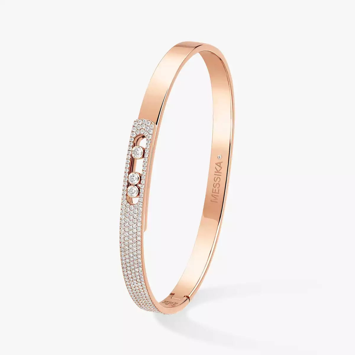 [Panda Jewelry]Move Noa Rose Gold Pav茅 Diamond Bangle Bracelet