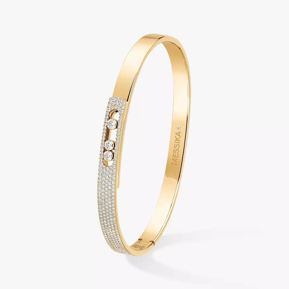 [Panda Jewelry]Move Noa Rose Gold Pav茅 Diamond Bangle Bracelet