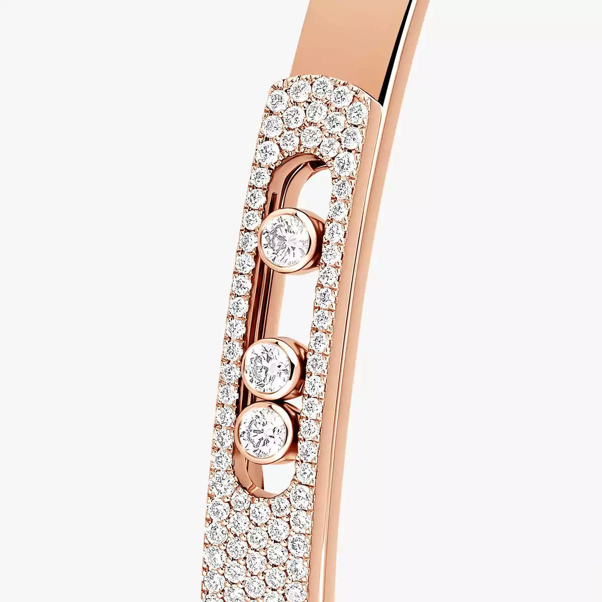 [Panda Jewelry]Move Noa Rose Gold Pav茅 Diamond Bangle Bracelet