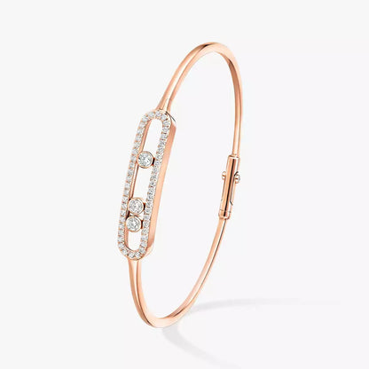 [Panda Jewelry]Move Pav茅 Diamond Bangle Bracelet M