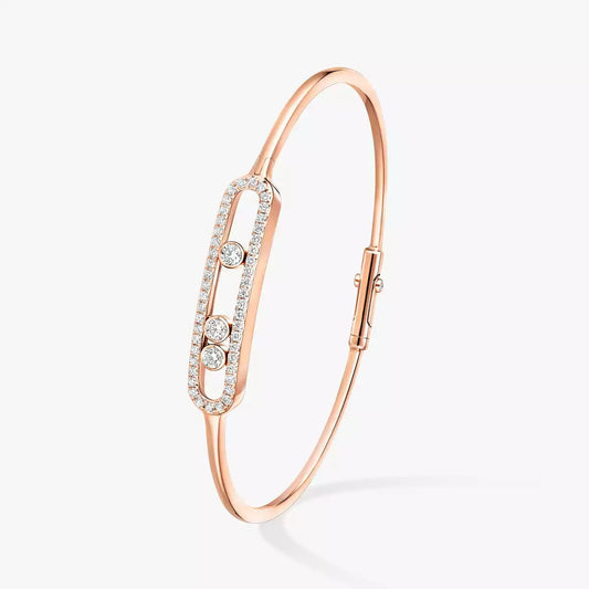 [Panda Jewelry]Move Pav茅 Diamond Bangle Bracelet M