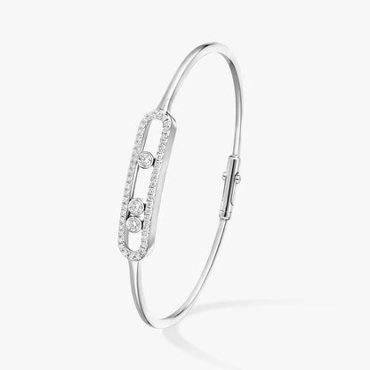 [Panda Jewelry]Move Pav茅 Diamond Bangle Bracelet M