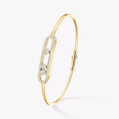 [Panda Jewelry]Move Pav茅 Diamond Bangle Bracelet M