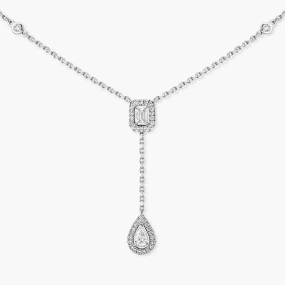 [Panda Jewelry]Gold Diamond Tie Necklace