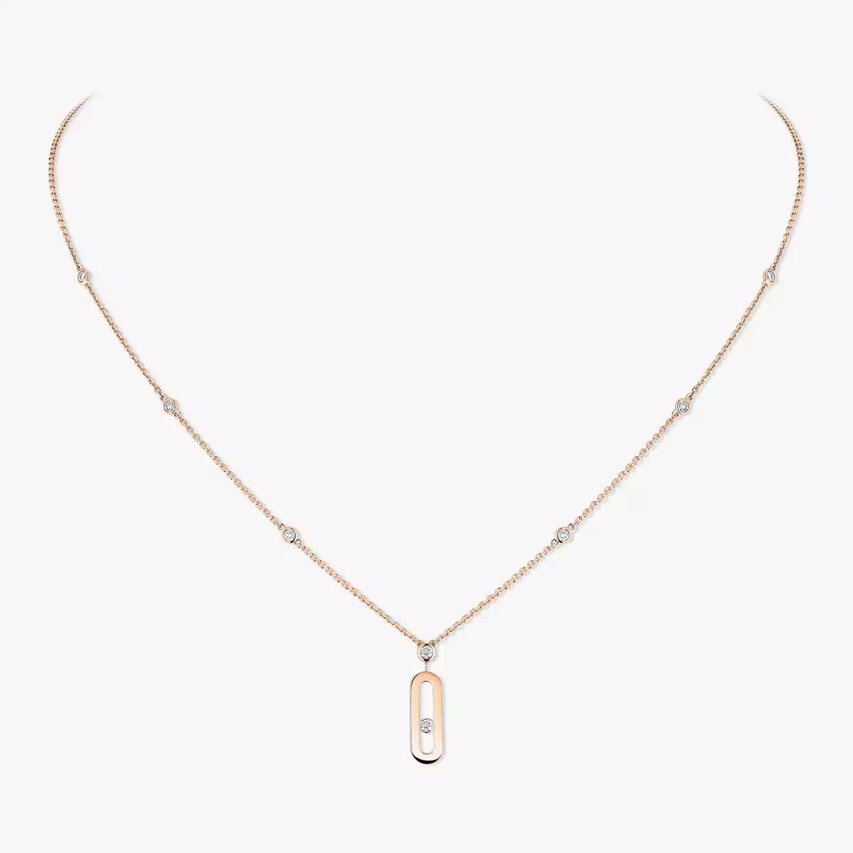 [Panda Jewelry] Move Uno Gold Diamond Long Necklace