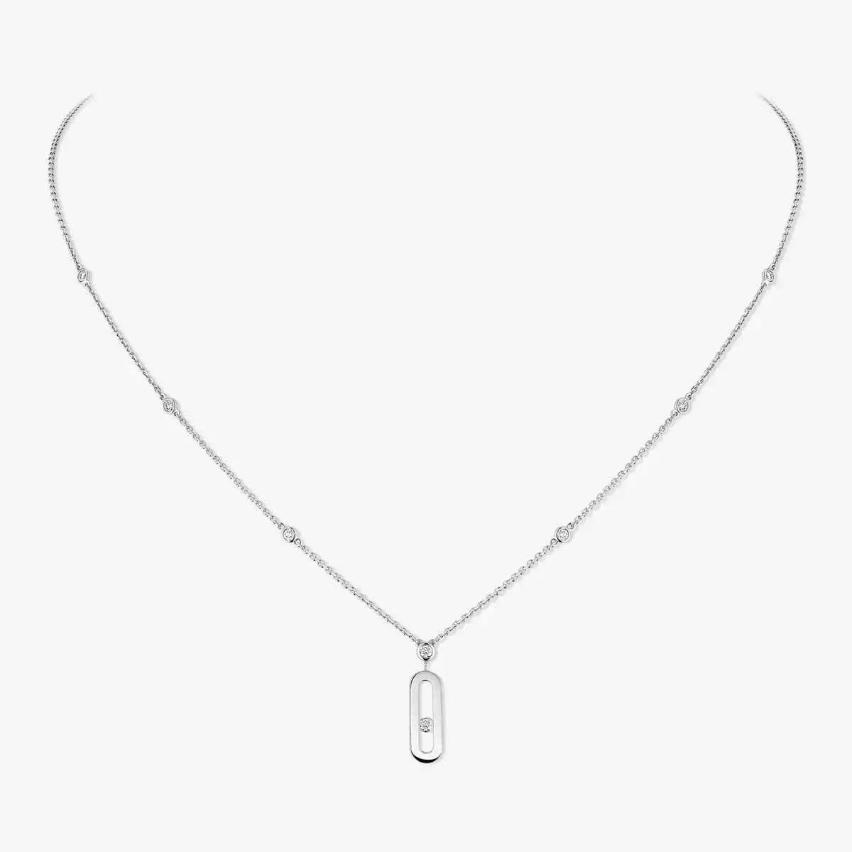[Panda Jewelry] Move Uno Gold Diamond Long Necklace