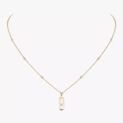 [Panda Jewelry] Move Uno Gold Diamond Long Necklace