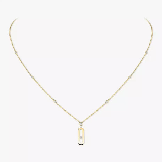 [Panda Jewelry] Move Uno Gold Diamond Long Necklace