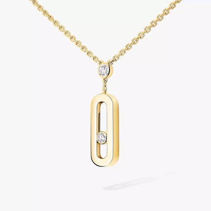 [Panda Jewelry] Move Uno Gold Diamond Long Necklace