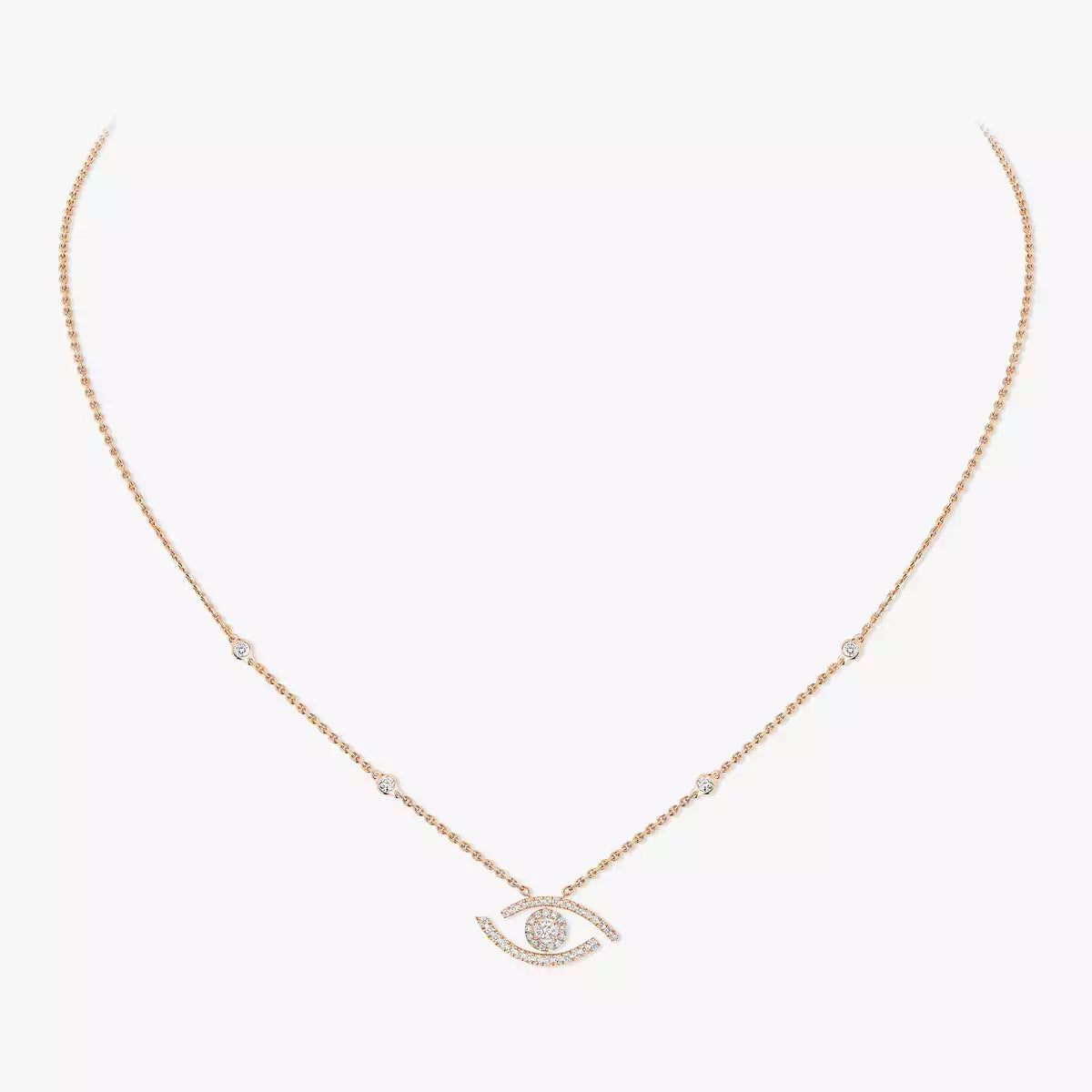 [Panda Jewelry]Pave_ Diamond Necklace Lucky Eye