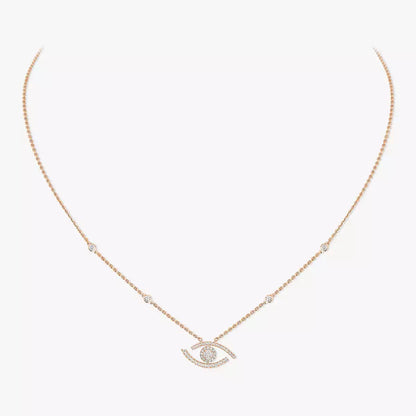 [Panda Jewelry]Pave_ Diamond Necklace Lucky Eye