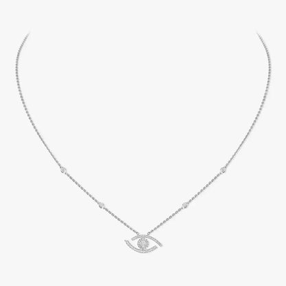 [Panda Jewelry]Pave_ Diamond Necklace Lucky Eye