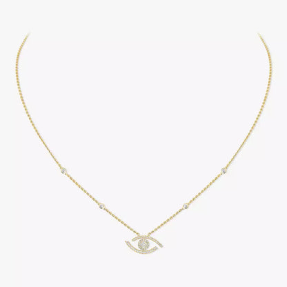 [Panda Jewelry]Pave_ Diamond Necklace Lucky Eye