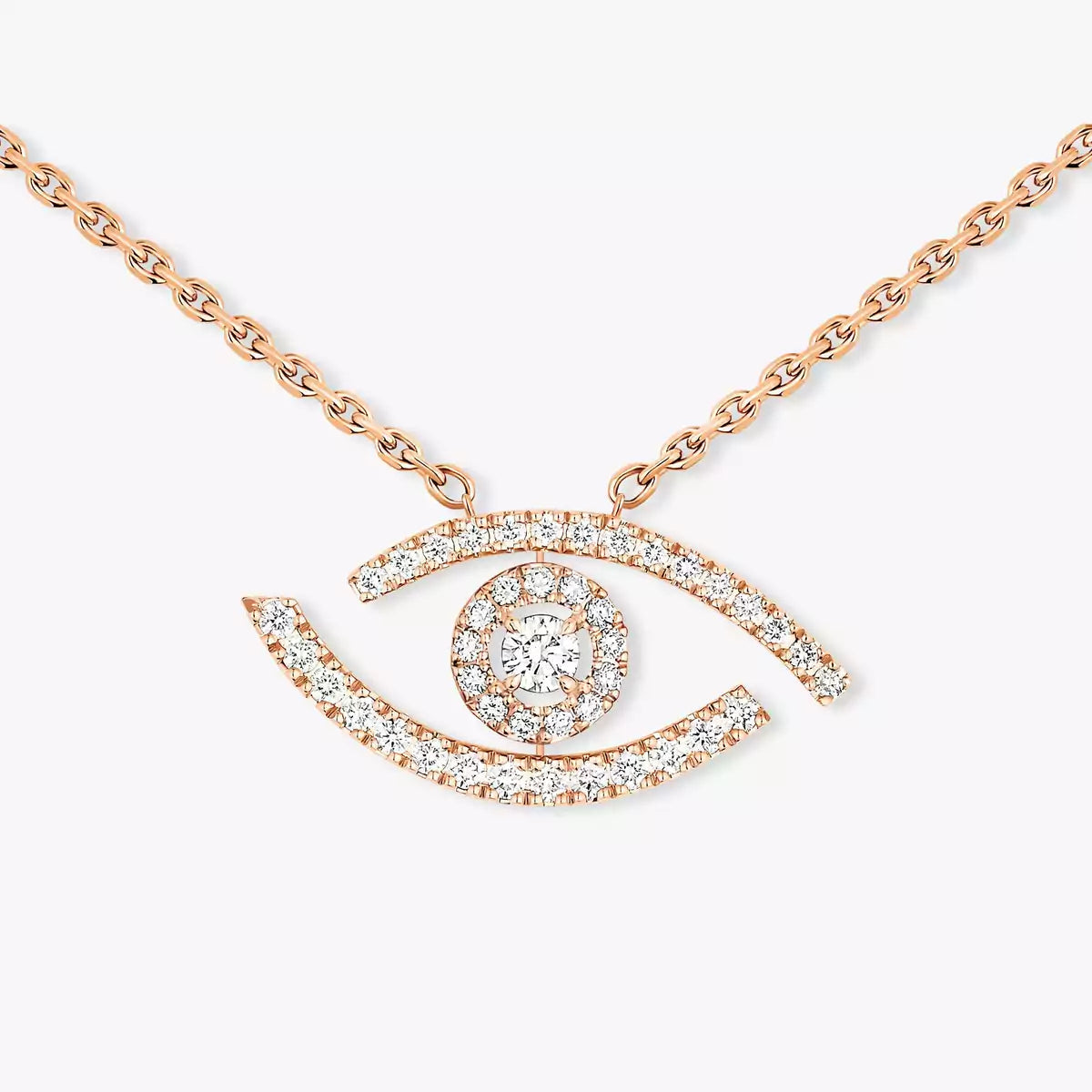 [Panda Jewelry]Pave_ Diamond Necklace Lucky Eye