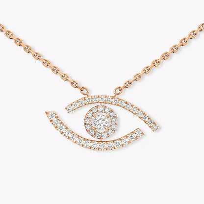 [Panda Jewelry]Pave_ Diamond Necklace Lucky Eye