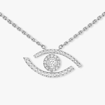 [Panda Jewelry]Pave_ Diamond Necklace Lucky Eye