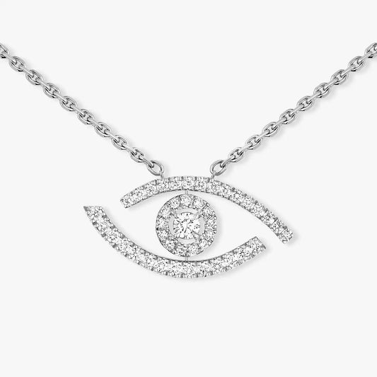 [Panda Jewelry]Pave_ Diamond Necklace Lucky Eye