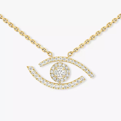 [Panda Jewelry]Pave_ Diamond Necklace Lucky Eye