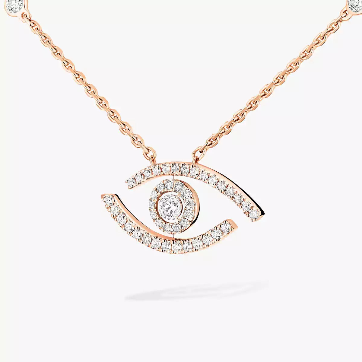 [Panda Jewelry]Pave_ Diamond Necklace Lucky Eye