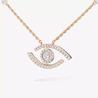 [Panda Jewelry]Pave_ Diamond Necklace Lucky Eye