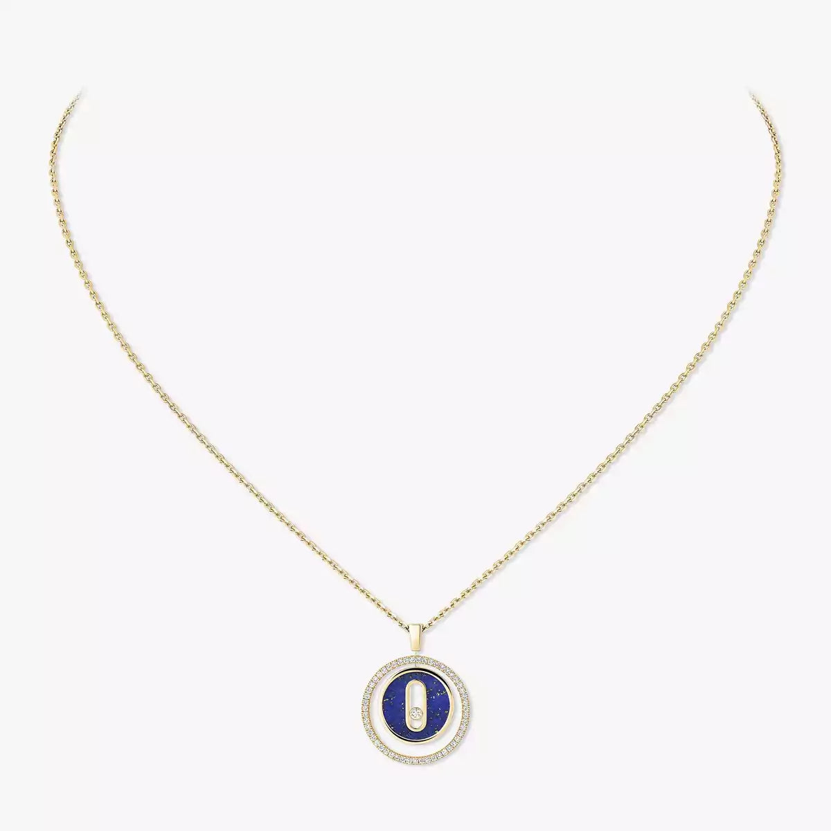 [Panda Jewelry]Lucky Move Diamond Necklace in Rose Gold and White Mother-of-Pearl