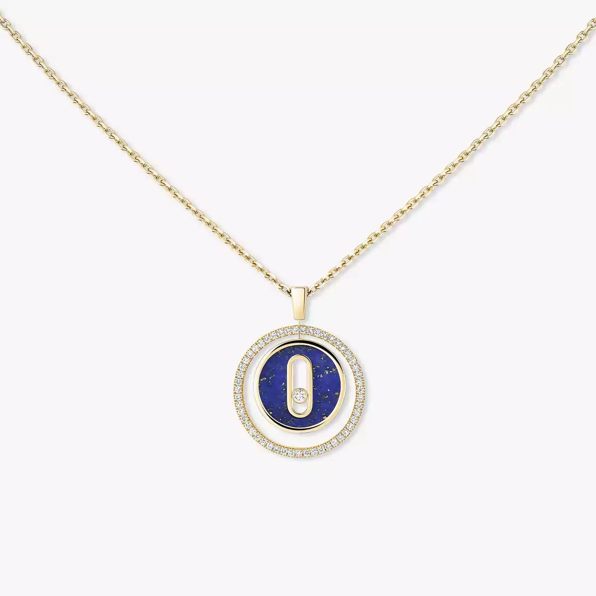 [Panda Jewelry]Lucky Move Diamond Necklace in Rose Gold and White Mother-of-Pearl