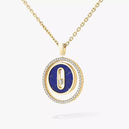 [Panda Jewelry]Lucky Move Diamond Necklace in Rose Gold and White Mother-of-Pearl