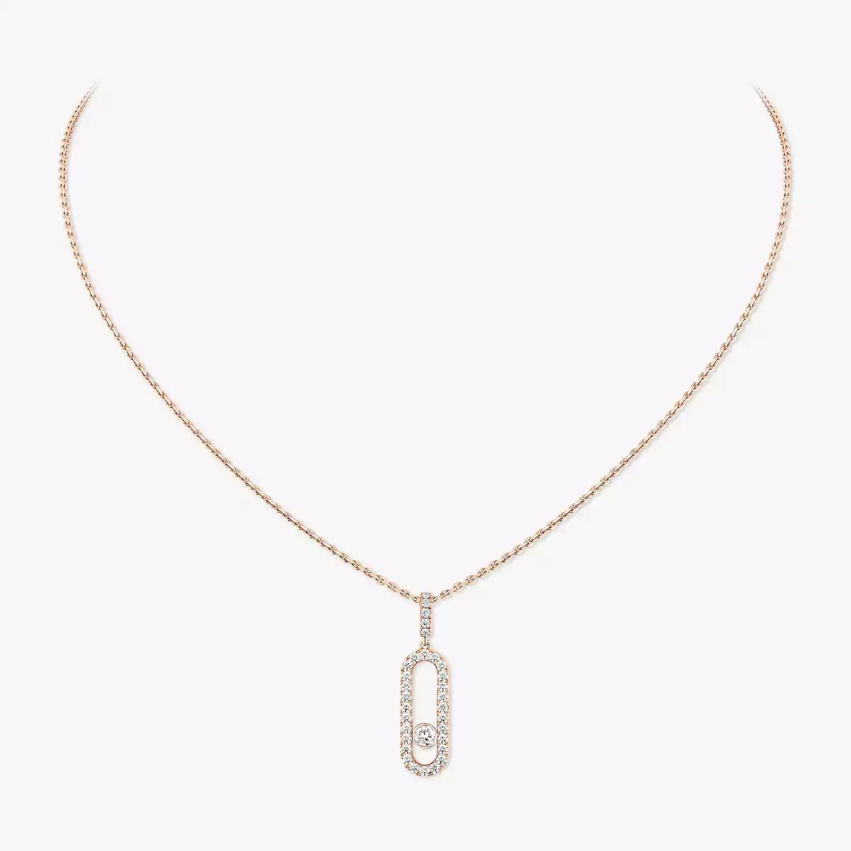 [Panda Jewelry]Move Uno Diamond Necklace in Rose Gold
