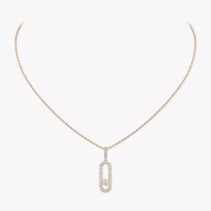 [Panda Jewelry]Move Uno Diamond Necklace in Rose Gold