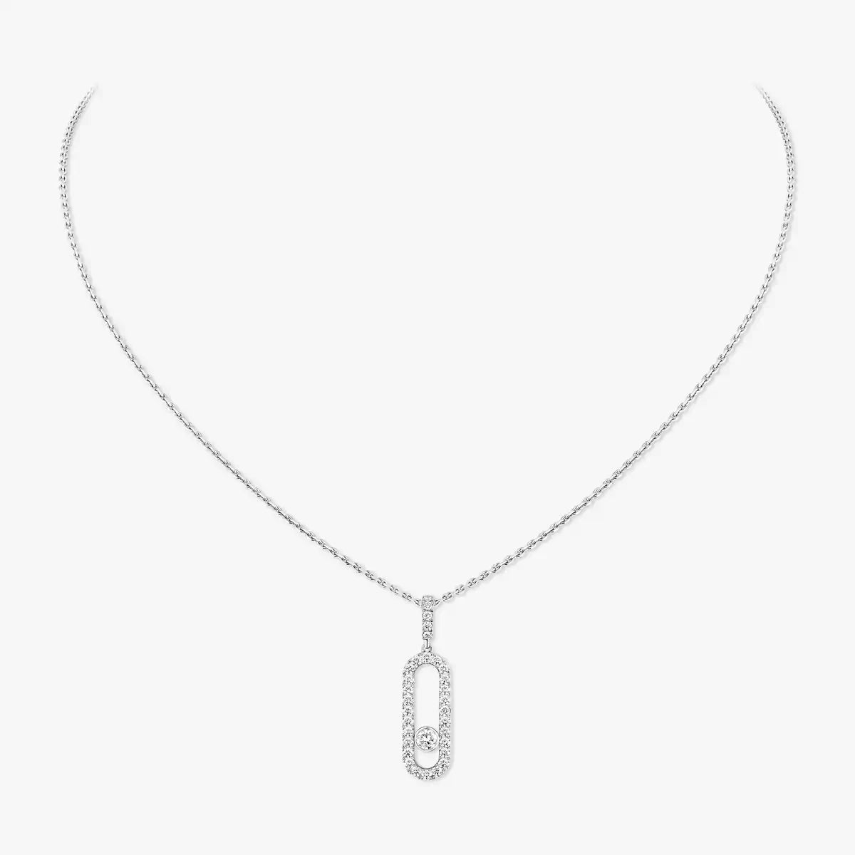 [Panda Jewelry]Move Uno Diamond Necklace in Rose Gold