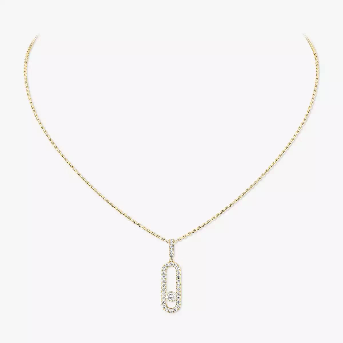 [Panda Jewelry]Move Uno Diamond Necklace in Rose Gold