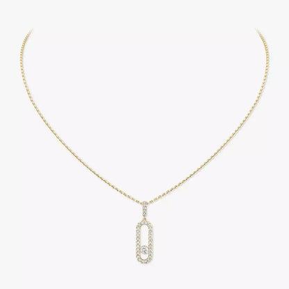 [Panda Jewelry]Move Uno Diamond Necklace in Rose Gold