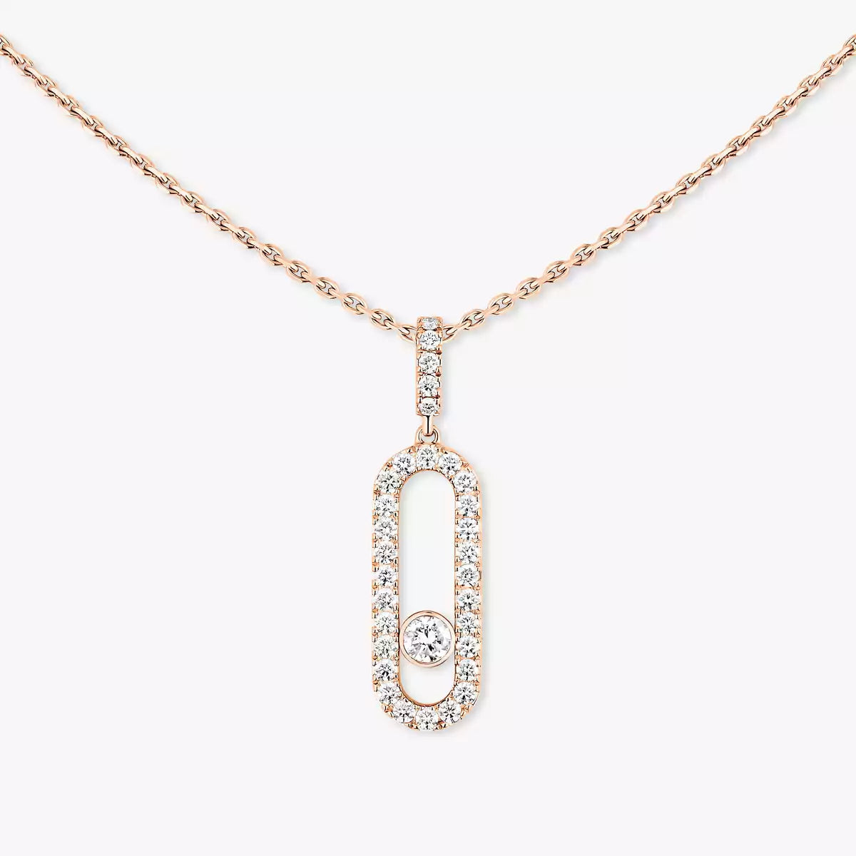 [Panda Jewelry]Move Uno Diamond Necklace in Rose Gold