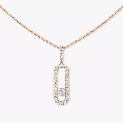[Panda Jewelry]Move Uno Diamond Necklace in Rose Gold