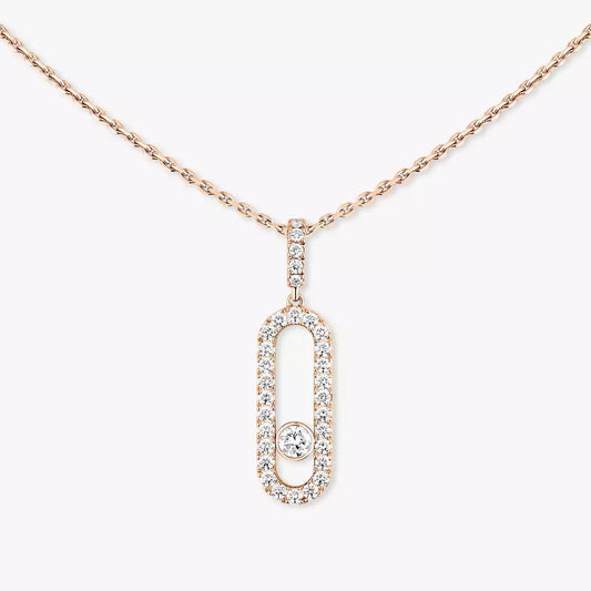 [Panda Jewelry]Move Uno Diamond Necklace in Rose Gold