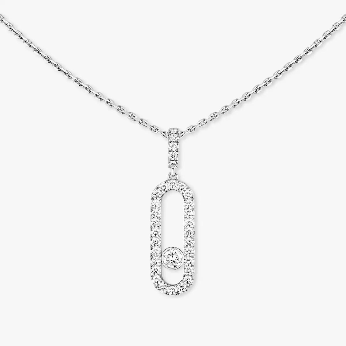 [Panda Jewelry]Move Uno Diamond Necklace in Rose Gold