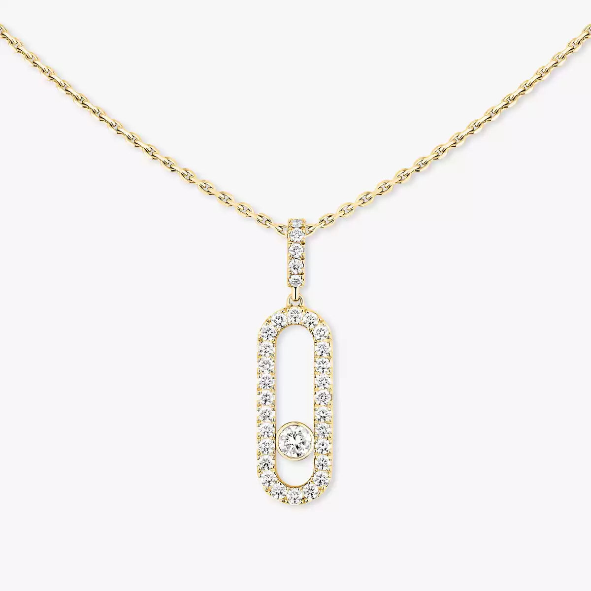 [Panda Jewelry]Move Uno Diamond Necklace in Rose Gold