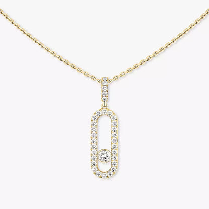 [Panda Jewelry]Move Uno Diamond Necklace in Rose Gold