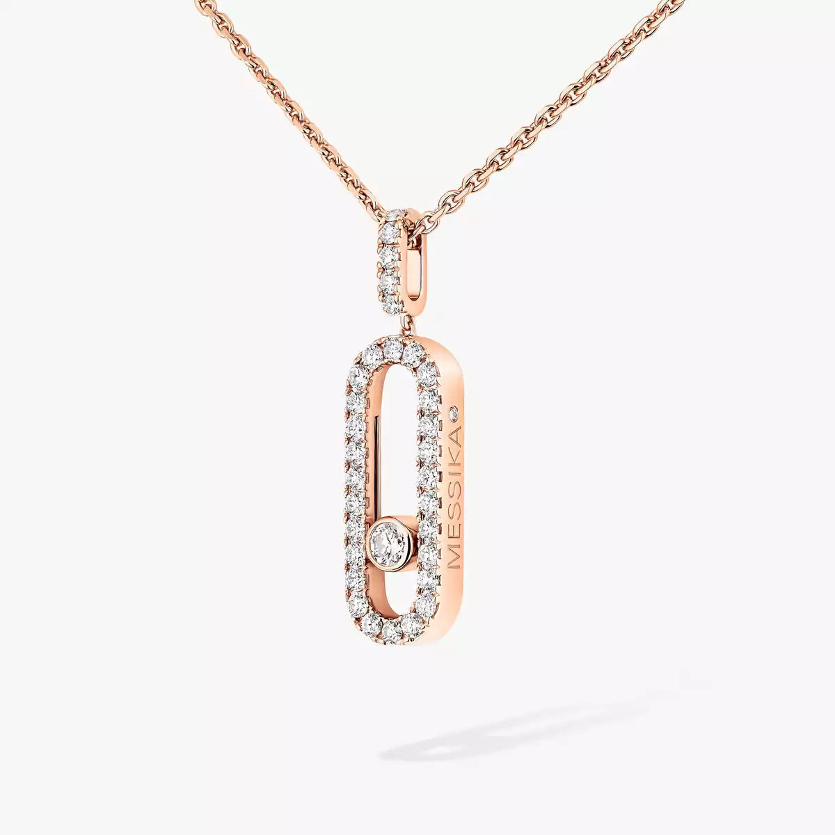 [Panda Jewelry]Move Uno Diamond Necklace in Rose Gold