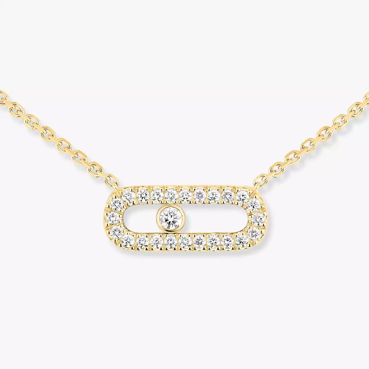 [Panda Jewelry]Diamond Necklace Move Uno